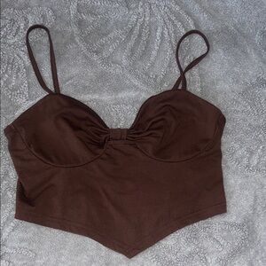 SHEIN Chocolate Brown Crop Top